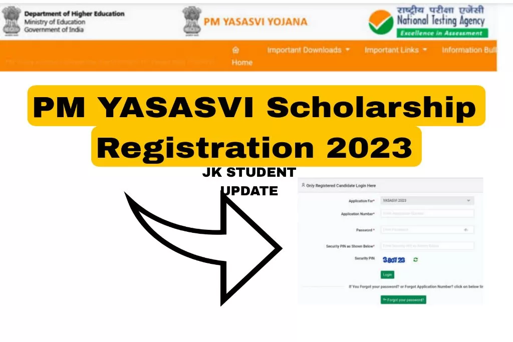 PM YASASVI Scholarship Registration 2023