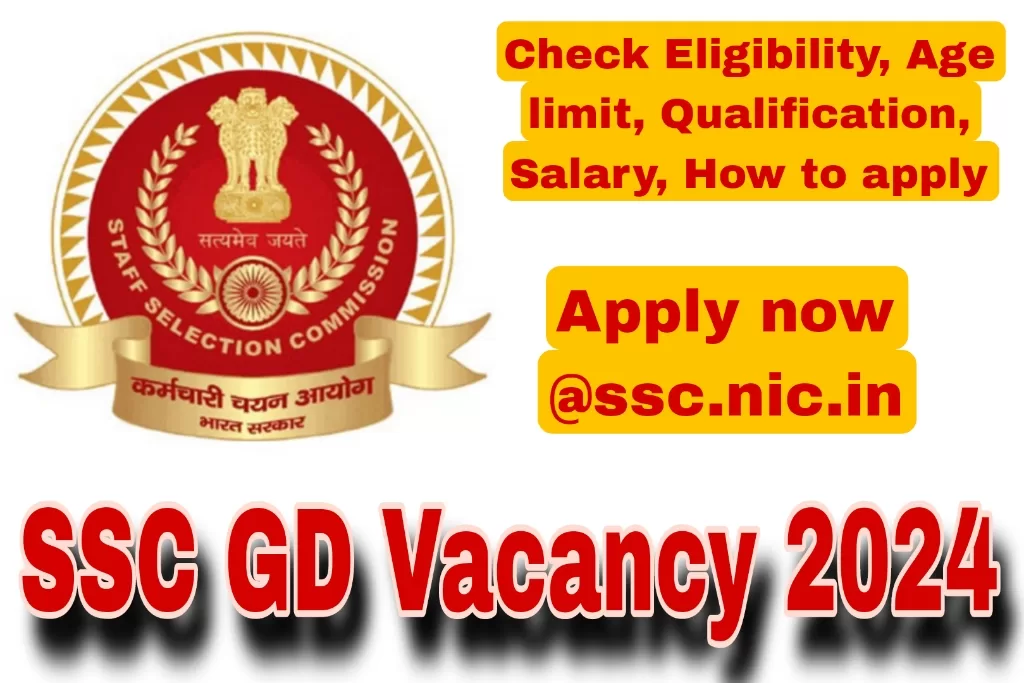 SSC GD Vacancy 2024, Check Eligibility, Qualification, Age limit, Posts