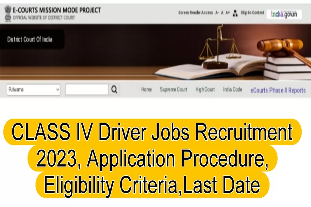 
CLASS IV Driver Jobs Recruitment 2023