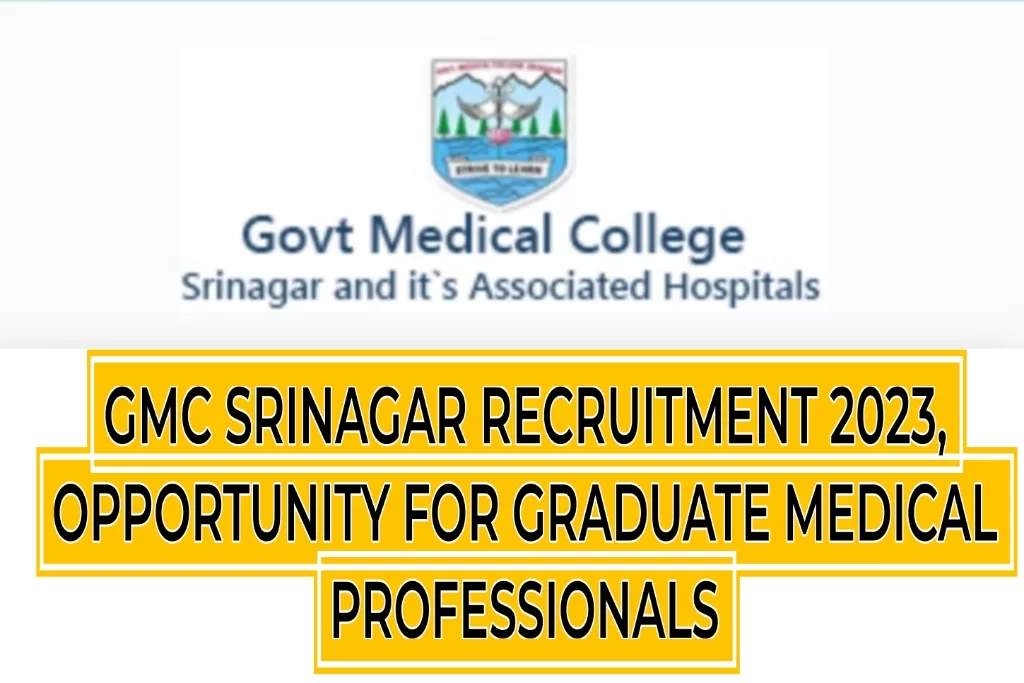 GMC Srinagar Recruitment 2023