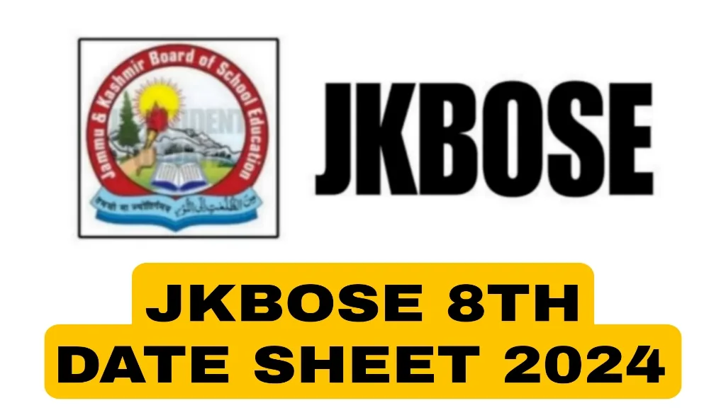 JKBOSE Class 8th Date Sheet 2024